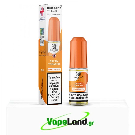 Bar Juice 5000 Cream Tobacco 10ml 20mg Nic Salts