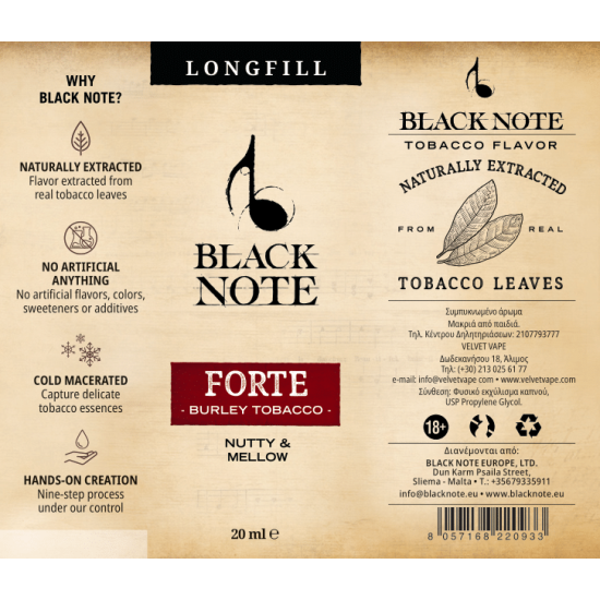 Black Note Flavor Shots Forte 20ml to 60ml