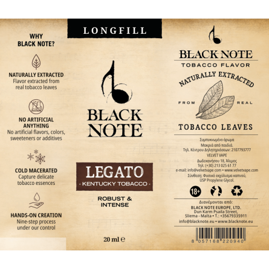 Black Note Flavor Shots Legato 20ml to 60ml
