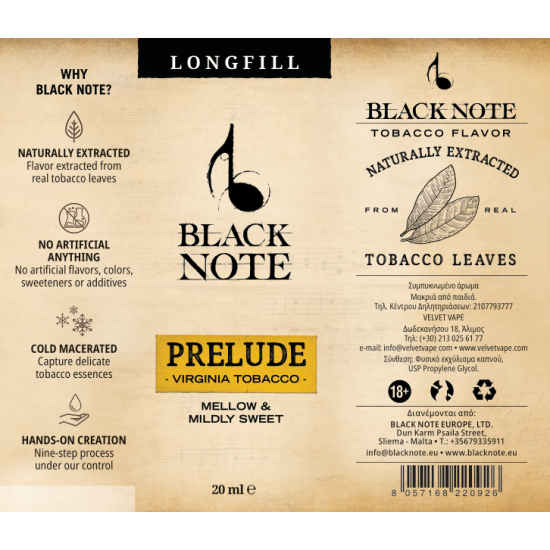 Black Note Flavor Shots Prelude 20ml to 60ml