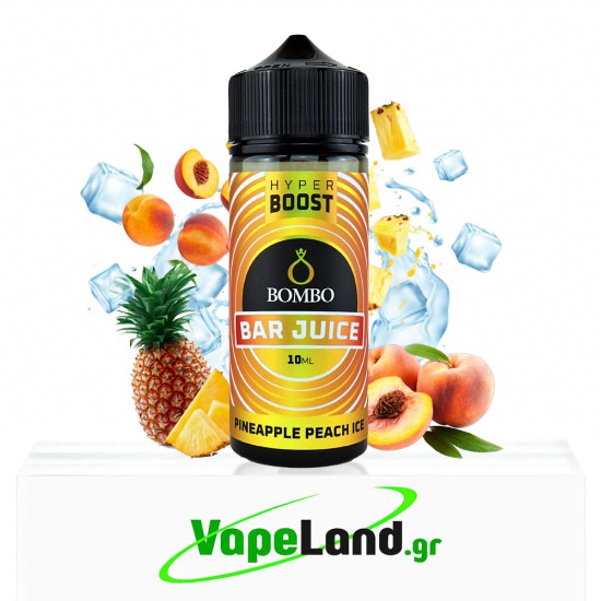 Bombo Bar Juice Hyper Boost Flavor Shots Pineapple Peach Ice 10ml to 120ml