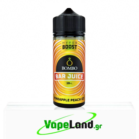 Bombo Bar Juice Hyper Boost Flavor Shots Pineapple Peach Ice 10ml to 120ml