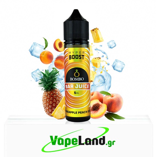 Bombo Bar Juice Hyper Boost Flavor Shots Pineapple Peach Ice 5ml to 60ml