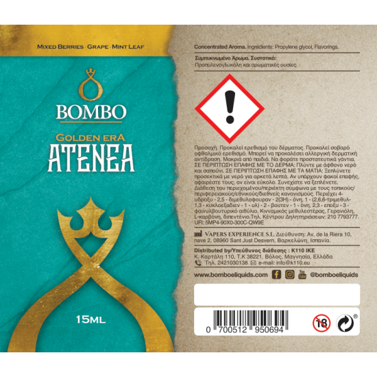 Bombo Golden Era Flavor Shots Atenea 15ml to 60ml