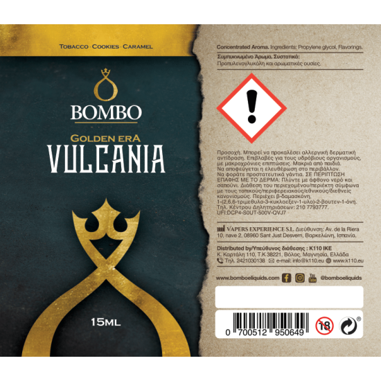 Bombo Golden Era Flavor Shots Vulcania 15ml to 60ml