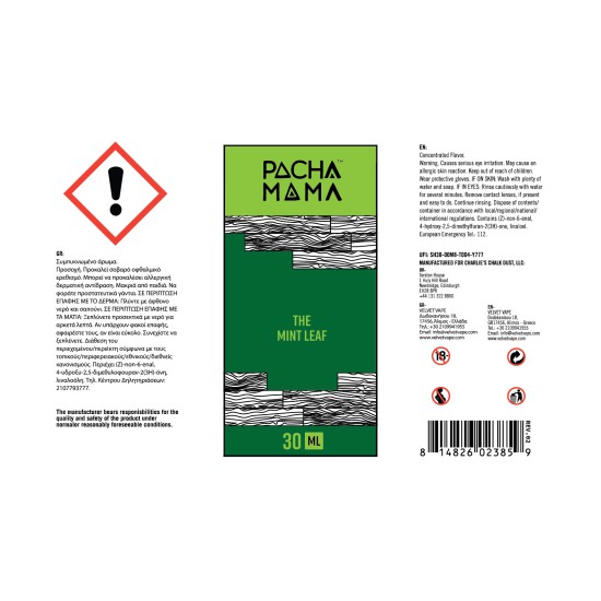 Pacha Mama Flavor Shots The Mint Leaf 30ml to 120ml