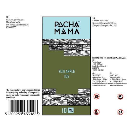 Pacha Mama Flavor Shots Fuji Apple Ice 10ml to 60ml