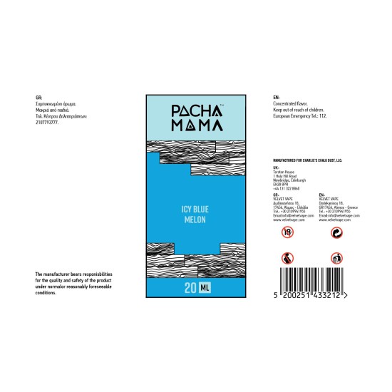 Pacha Mama Flavor Shots Icy Blue Melon 20ml to 120ml