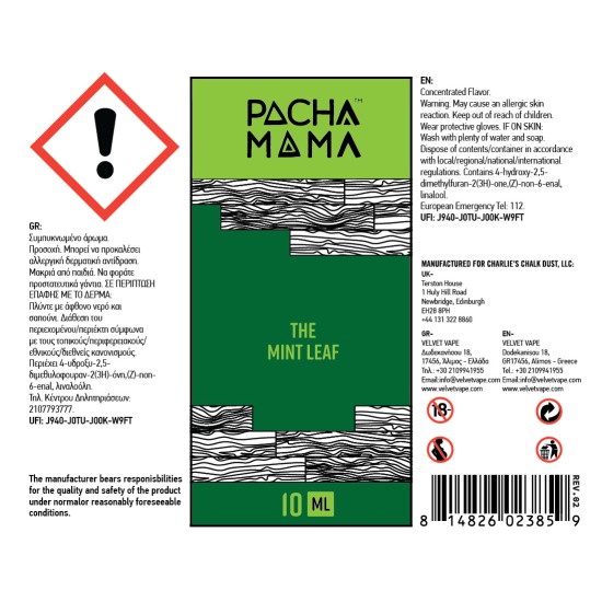Pacha Mama Flavor Shots The Mint Leaf 10ml to 60ml