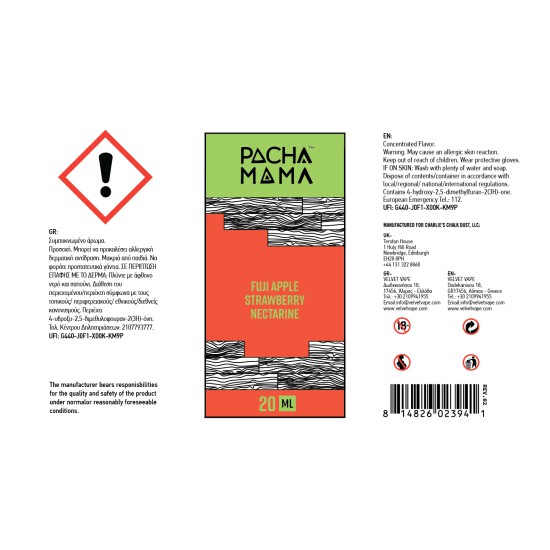 Pacha Mama Flavor Shots Fuji Apple Strawberry Nectarine 20ml to 120ml
