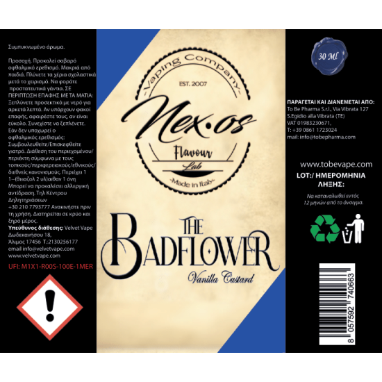 Nex Os Flavor Shots Badflower 30ml to 120ml