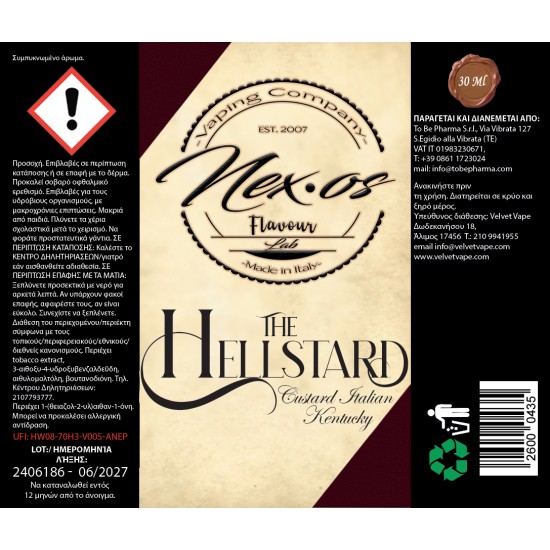 Nex Os Flavor Shots Hellstard 30ml to 120ml
