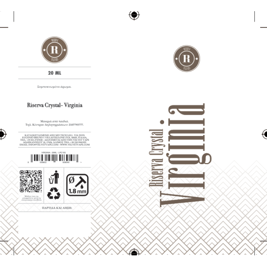 Riserva Crystal Flavor Shots Virginia 20ml to 60ml