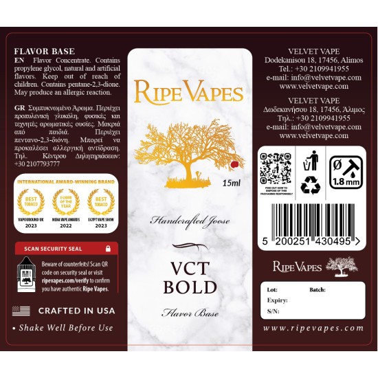 Ripe Vapes Flavor Shots - VCT Bold 15ml to 60ml
