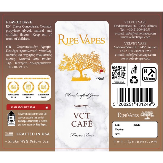 Ripe Vapes Flavor Shots - VCT Cafe 15ml to 60ml