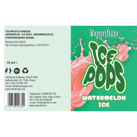 Vaporificio Ice Pops Watermelon Ice 15ml to 120ml