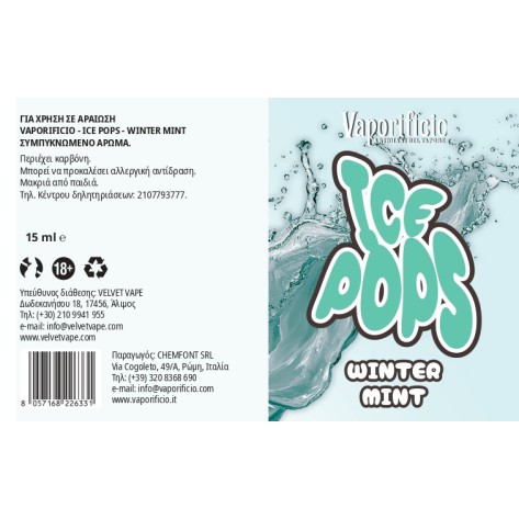 Vaporificio Ice Pops Winter Mint 15ml to 120ml