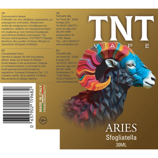 TNT Animals Flavor Shots - Aries 20ml to 120ml